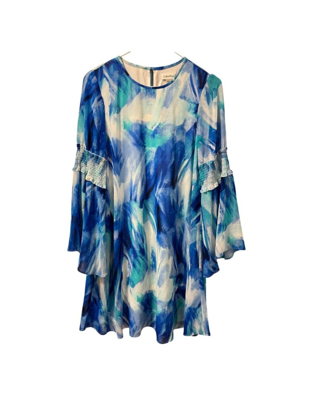 Calvin Klein Watercolor Blue  Dress Sz 4 women A-line dress
